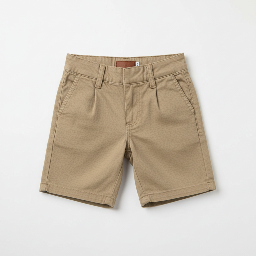 Boys' Khaki Cotton Shorts — Khaki