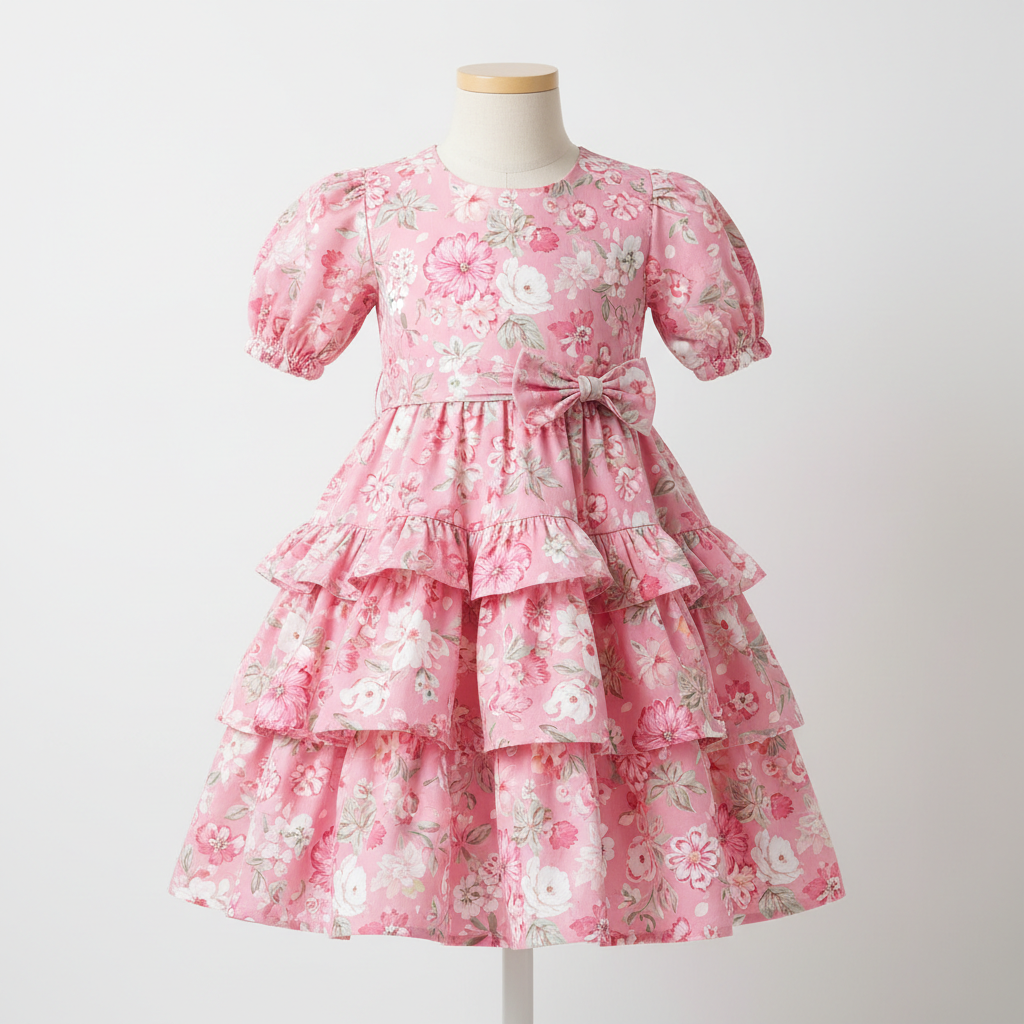 Girls' Pink Floral Dress — Pink