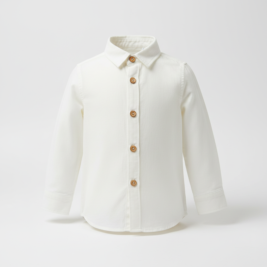 Boys' Ivory Cotton Shirt — Ivory